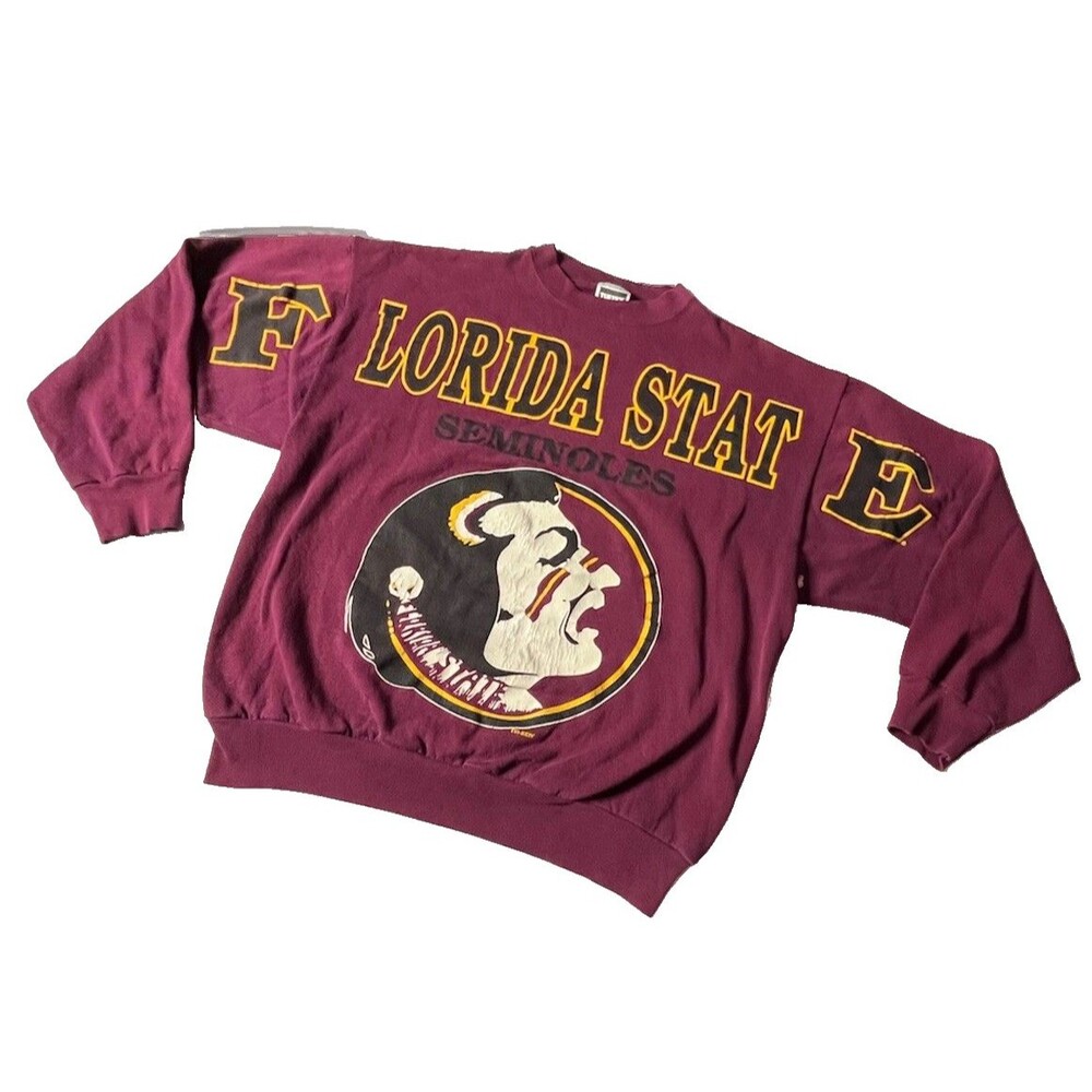 Florida State FSU Seminoles Vintage 90s Spell Out Sweatshirt XL RARE!